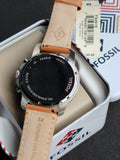 Fossil Men's FS4918 Grant Chronograph Stainless Steel Watch With Tan Leather Band