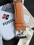 Fossil Men's FS4918 Grant Chronograph Stainless Steel Watch With Tan Leather Band