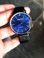 Kenneth Cole Blue dial Black leather Strap Quartz Watch kc505066004