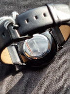 Kenneth Cole Blue dial Black leather Strap Quartz Watch kc505066004