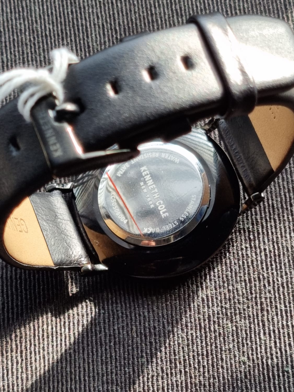 Kenneth Cole Blue dial Black leather Strap Quartz Watch kc505066004