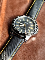 LOrus Black leather Strap black dial Black bezel 45mm dial size