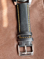 LOrus Black leather Strap black dial Black bezel 45mm dial size