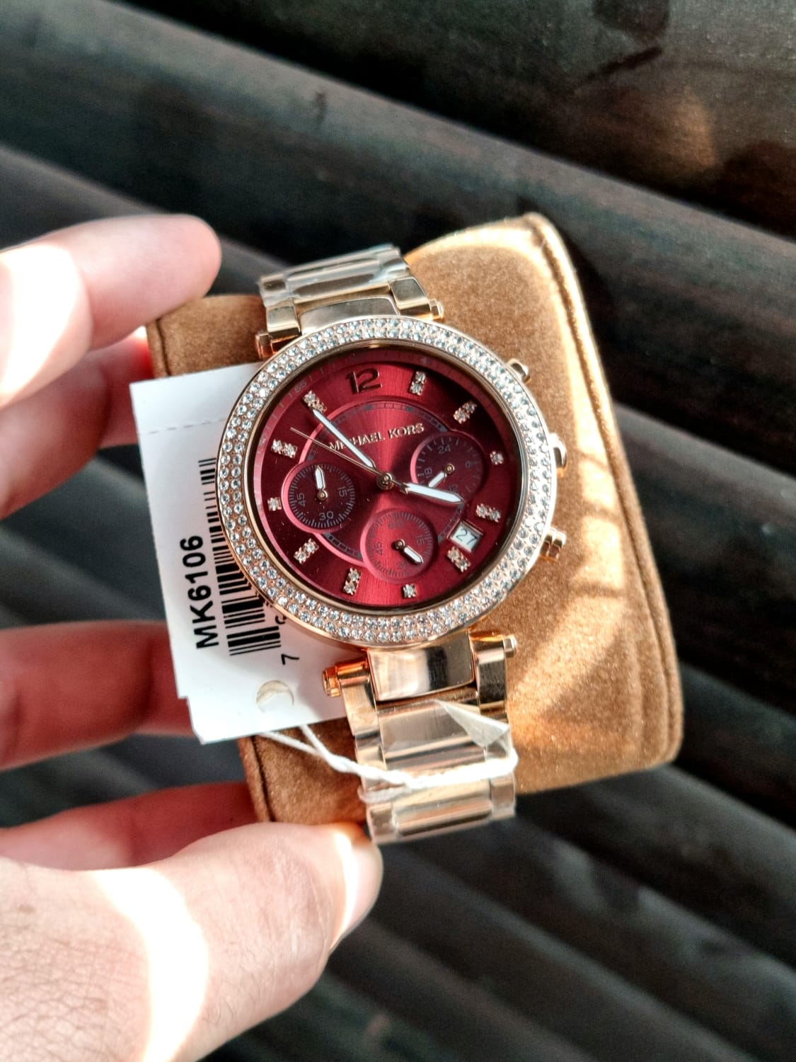 Michael Kors Women’s Quartz Stainless Steel Red Dial 39mm Watch MK6106