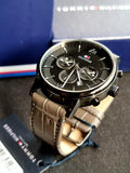 Tommy Hilfiger Men's Quartz Watch, Chronograph Display and Leather Strap 1710395