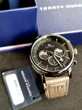 Tommy Hilfiger Men's Quartz Watch, Chronograph Display and Leather Strap 1710395