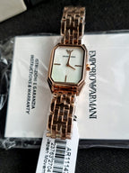 EMPORIO ARMANI Giola Quartz White Mother of Pearl Dial Ladies Watch AR11147