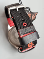 Superdry Men's Quartz Analogue Watch SYG122R Different Materials Strap, Black