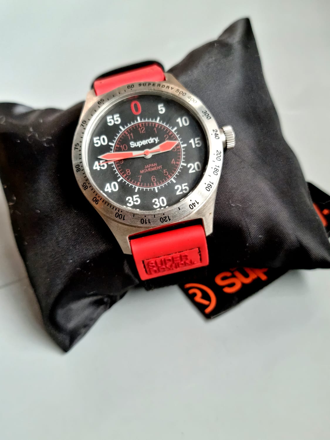 Superdry Men's Quartz Analogue Watch SYG122R Different Materials Strap, Black