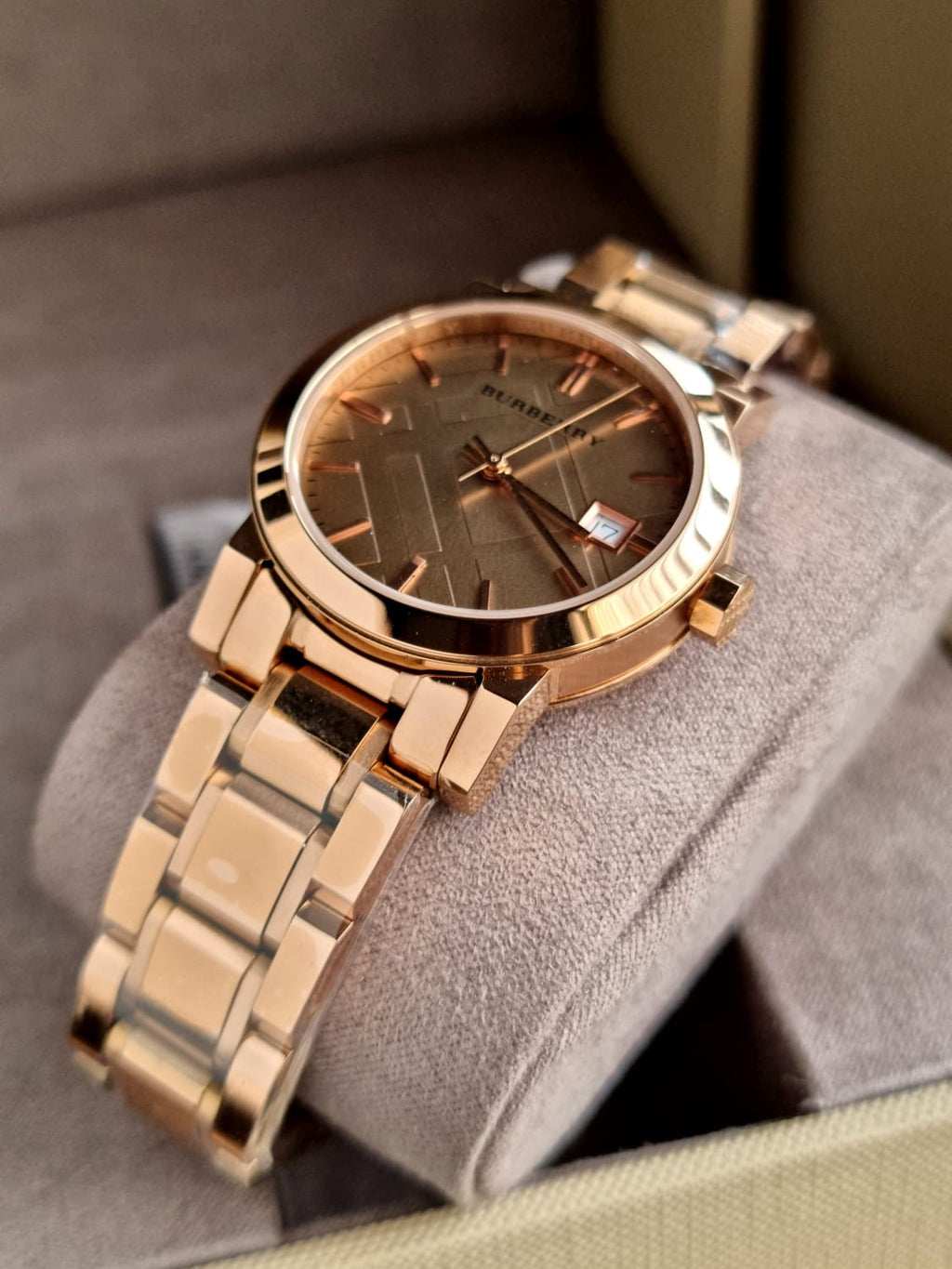 BURBERRY The City Rose Dial Rose Gold-tone Ladies Watch BU9135