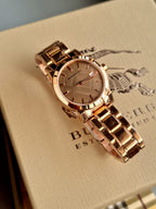 BURBERRY The City Rose Dial Rose Gold-tone Ladies Watch BU9135