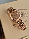 BURBERRY The City Rose Dial Rose Gold-tone Ladies Watch BU9135