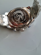 Men's Diesel Stronghold Chronograph Leather Strap Watch DZ4346 (Strap Change Orignal Chain)