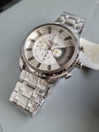 Men's Diesel Stronghold Chronograph Leather Strap Watch DZ4346 (Strap Change Orignal Chain)