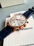 Emporio Armani Men’s Chronograph Quartz Leather Strap Blue Watch AR11123
