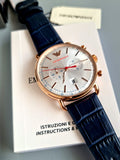Emporio Armani Men’s Chronograph Quartz Leather Strap Blue Watch AR11123