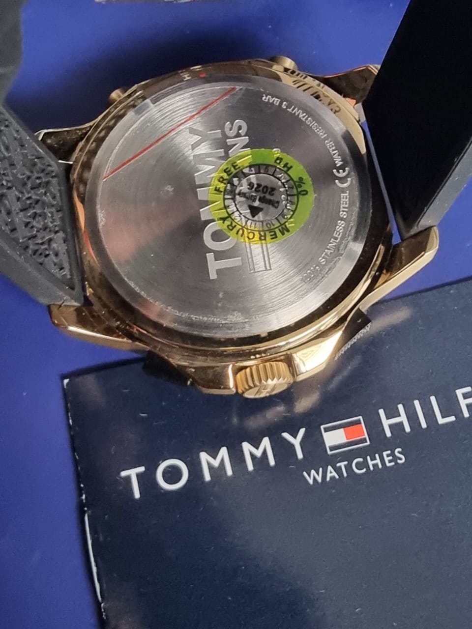 Tommy Hilfiger Men’s Analog Digital Silicone Strap Gold Dial 46mm Watch 1791762