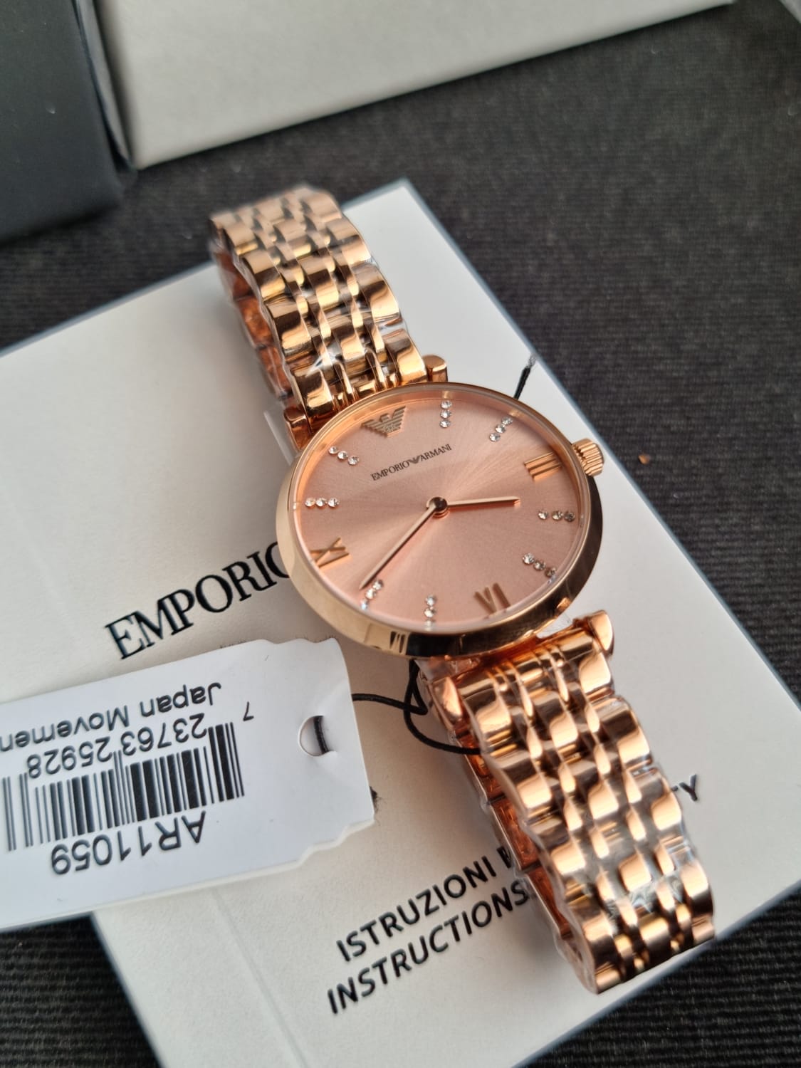 Emporio Armani Women’s Analog Stainless Steel Rose Gold Dial 32mm Watch AR11059