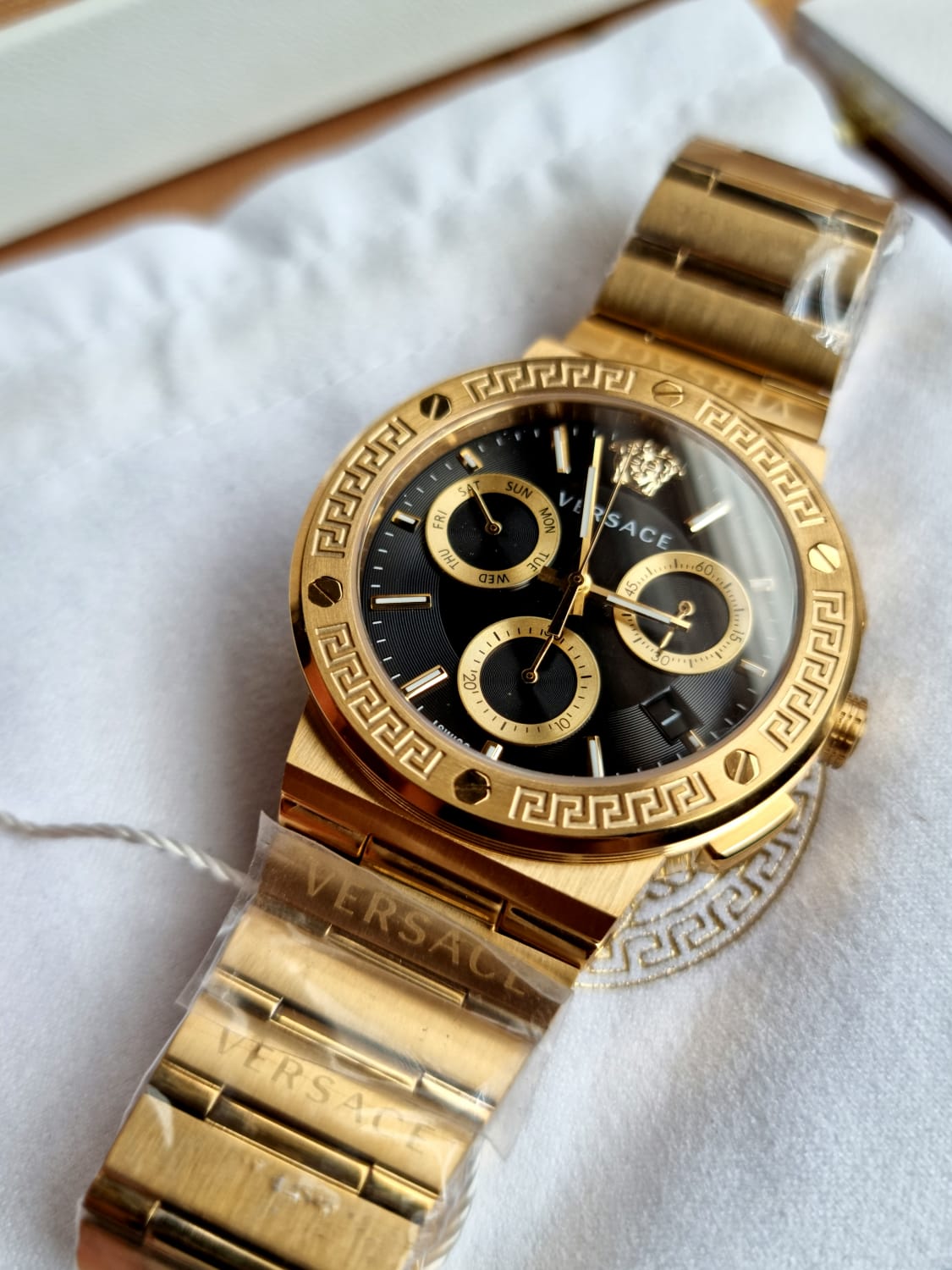 Mens Versace Greca Logo Chrono Watch VEZ900421