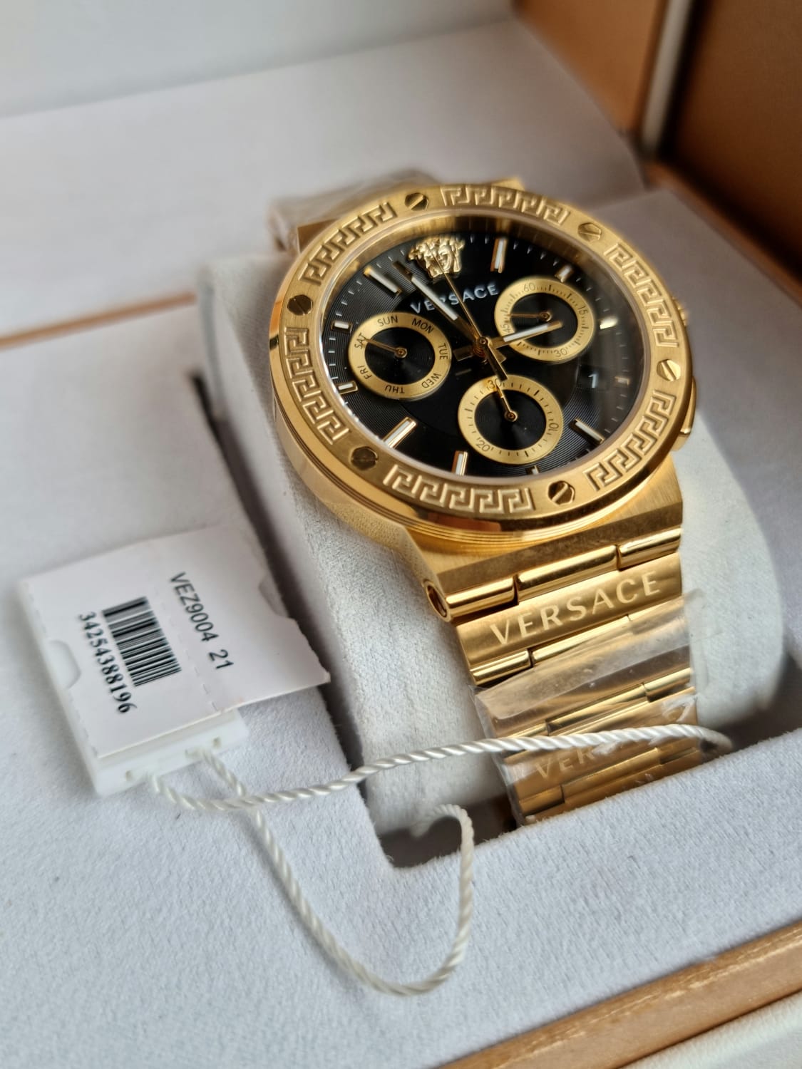Mens Versace Greca Logo Chrono Watch VEZ900421