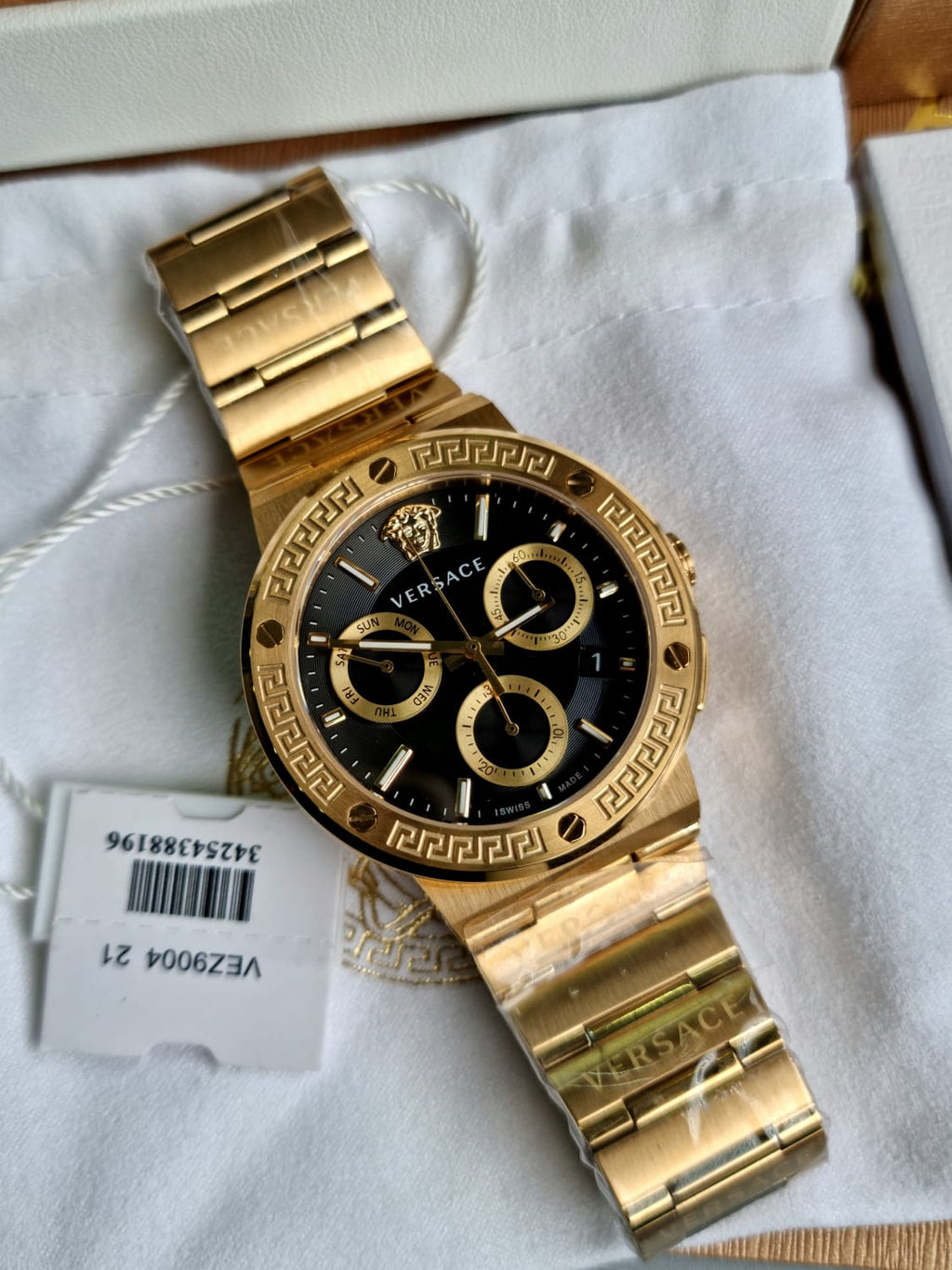 Mens Versace Greca Logo Chrono Watch VEZ900421