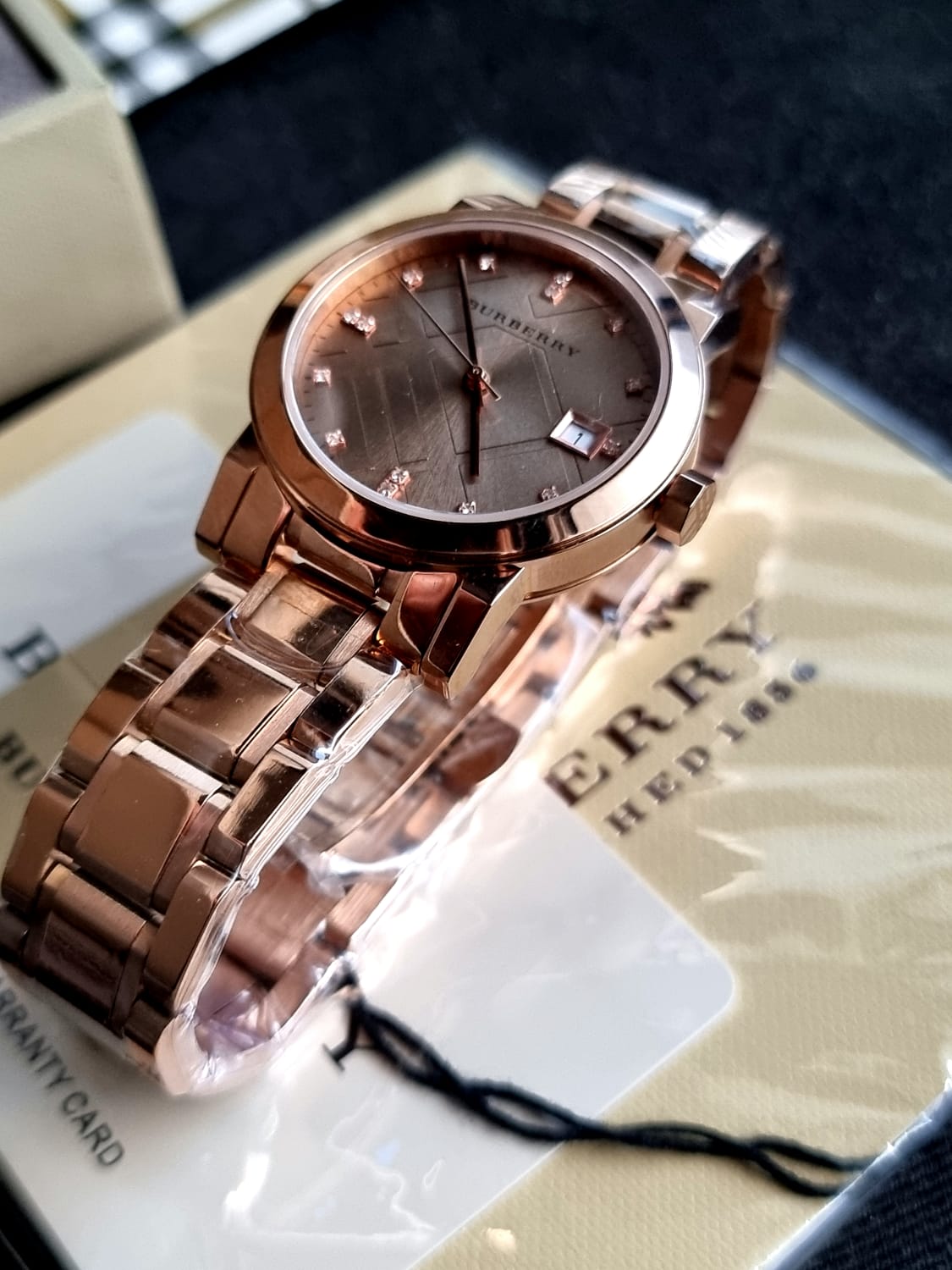 Burberry Women’s Swiss Made Stainless Steel Rose Gold Dial 34mm Watch BU9126