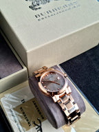 Burberry Women’s Swiss Made Stainless Steel Rose Gold Dial 34mm Watch BU9126