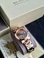 Burberry Women’s Swiss Made Stainless Steel Rose Gold Dial 34mm Watch BU9126