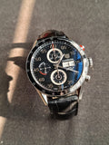 TAG Heuer Carrera Calibre 16 CV2A10.FC6235 CHRONOGRAPH DAY DATE MENS BLACK LEATHER WATCH