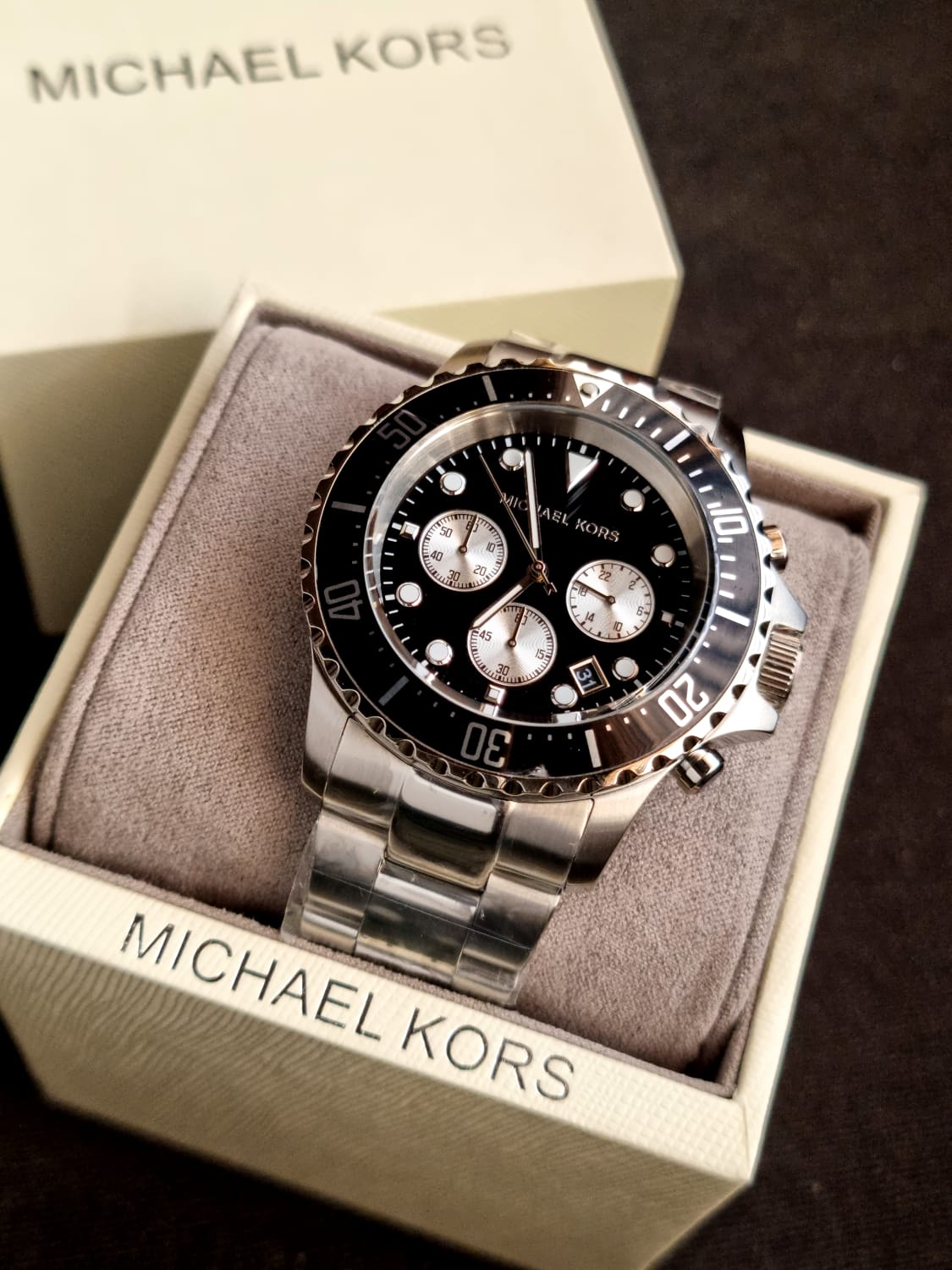 Michael Kors Men’s Stainless Steel Black Dial 45mm Watch MK8256
