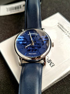 Emporio Armani Men’s Automatic Leather Strap Blue Dial 43mm Watch AR60030