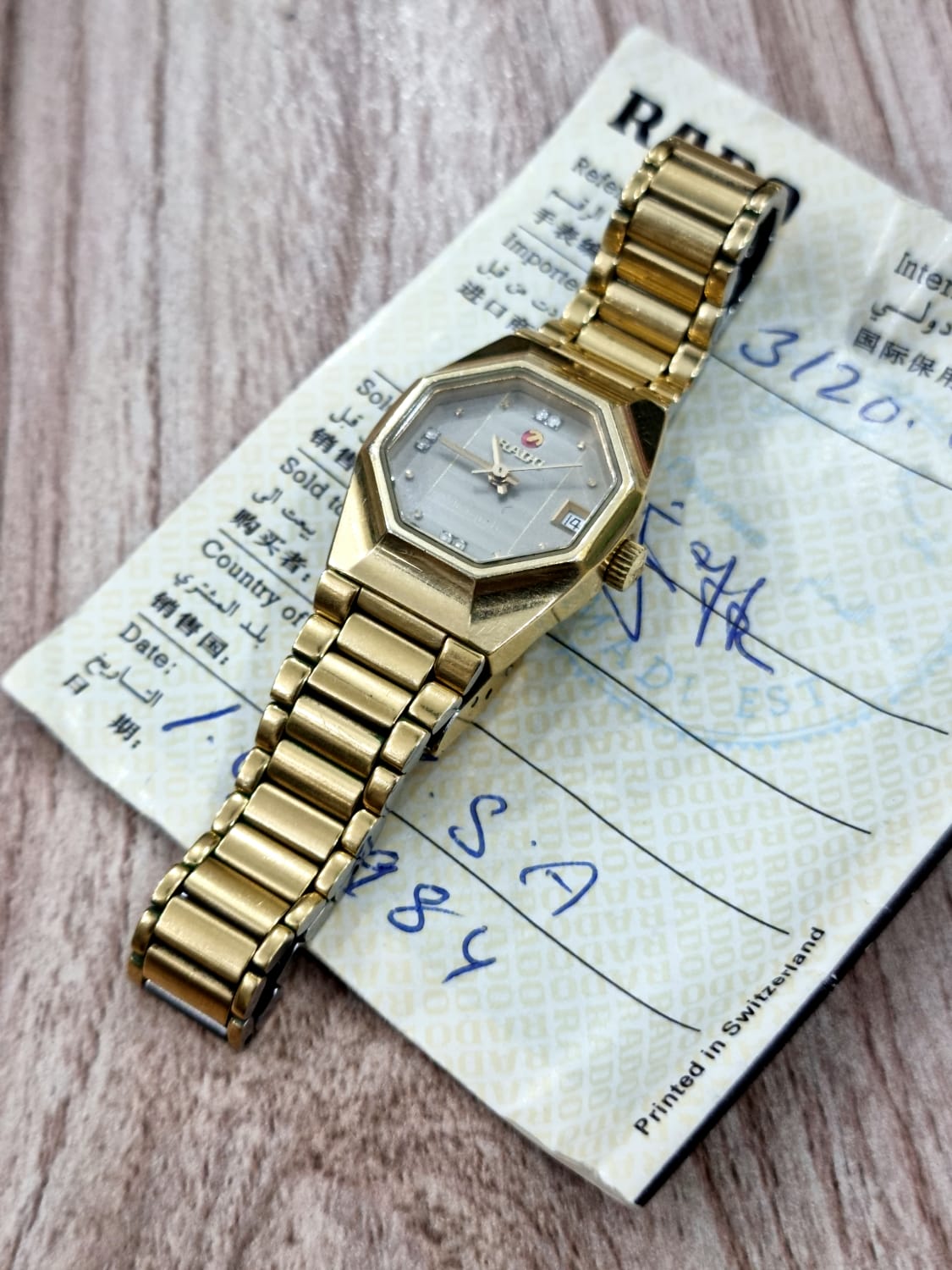 Rado watch golden on sale colour