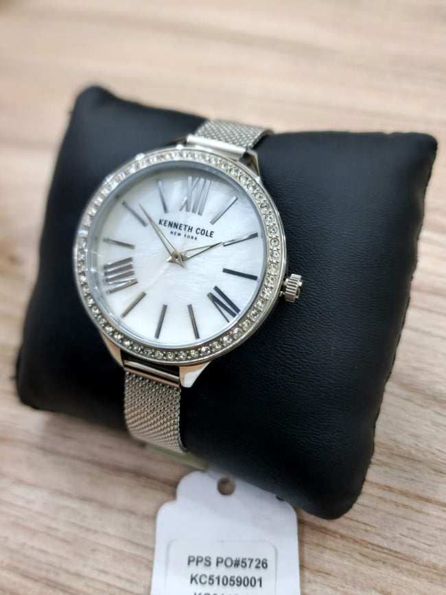 Kenneth Cole Mesh Chain Silver Dial Color White Kc51059001 Main Image