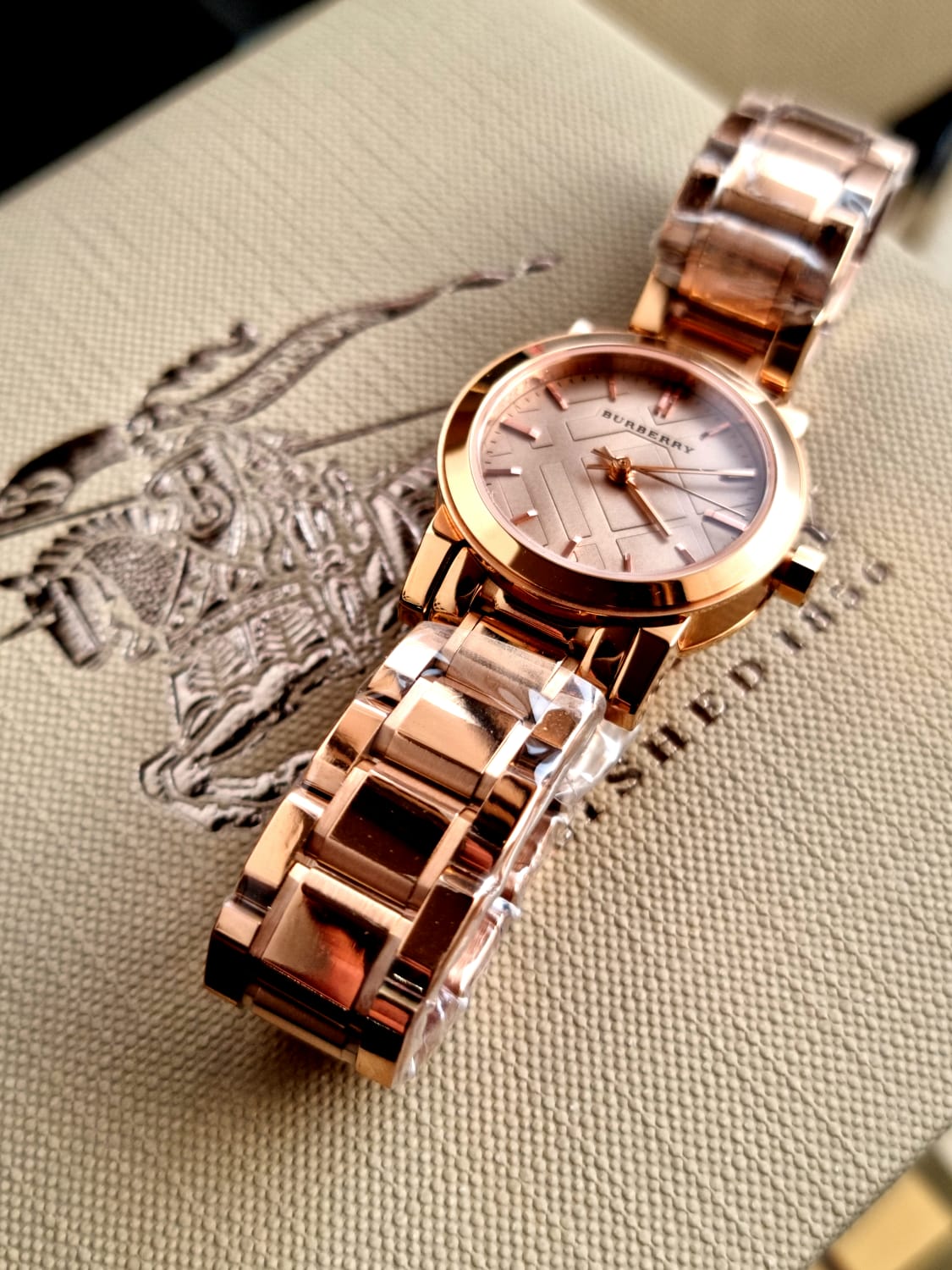 BURBERRY The City Petite Beige Dial Rose Gold-tone Ladies Watch BU9228