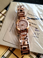 BURBERRY The City Petite Beige Dial Rose Gold-tone Ladies Watch BU9228