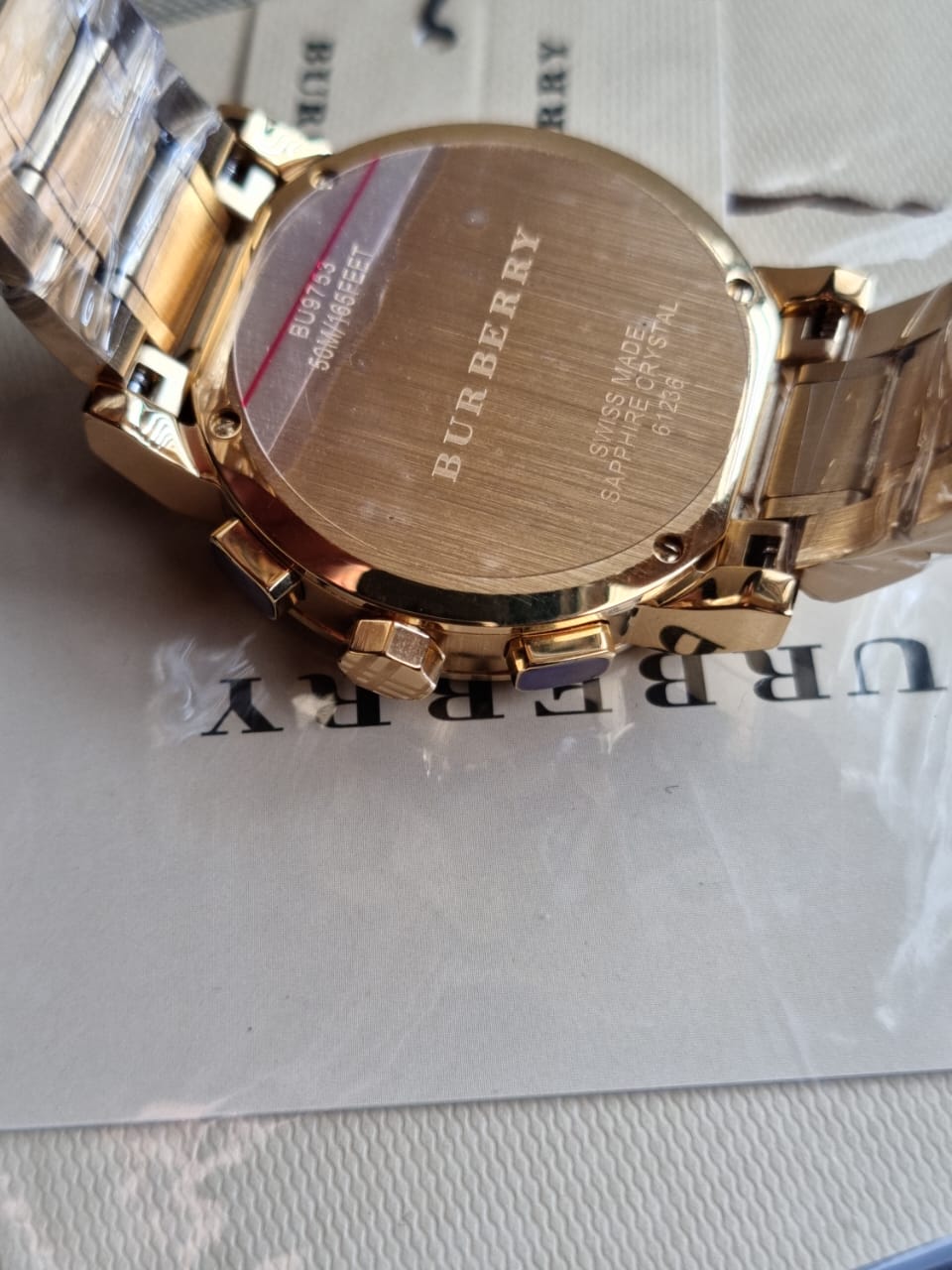 Burberry Women’s Swiss Made Stainless Steel Gold Dial 38mm Watch BU9753