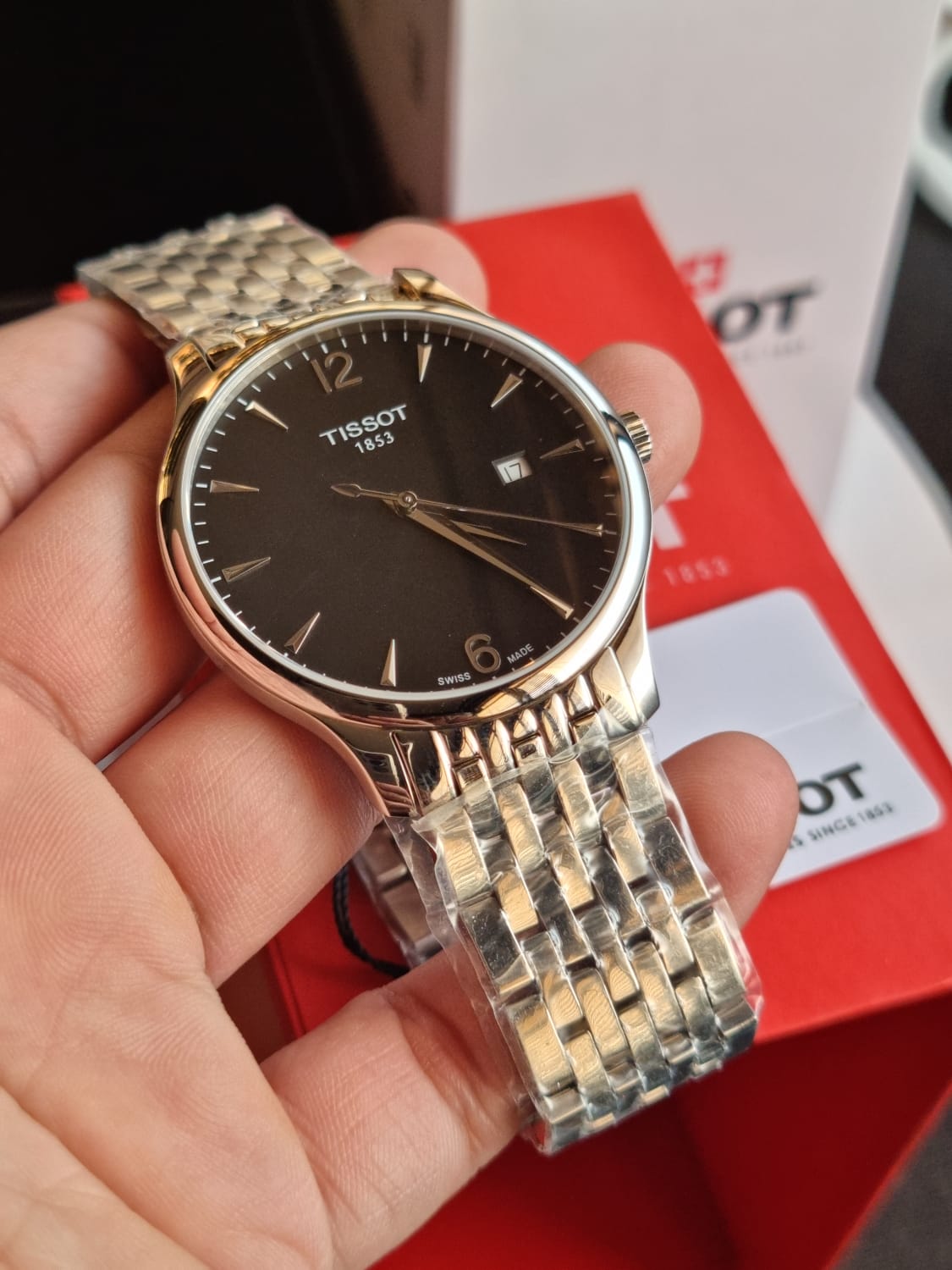 TISSOT Men s Quartz Swiss Made Stainless Steel Black Dial 42mm Watch T063.610.11.057.00