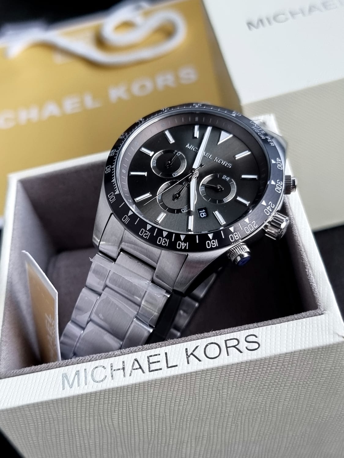 Michael Kors Men’s Quartz Stainless Steel Green Dial 45mm Watch MK8912