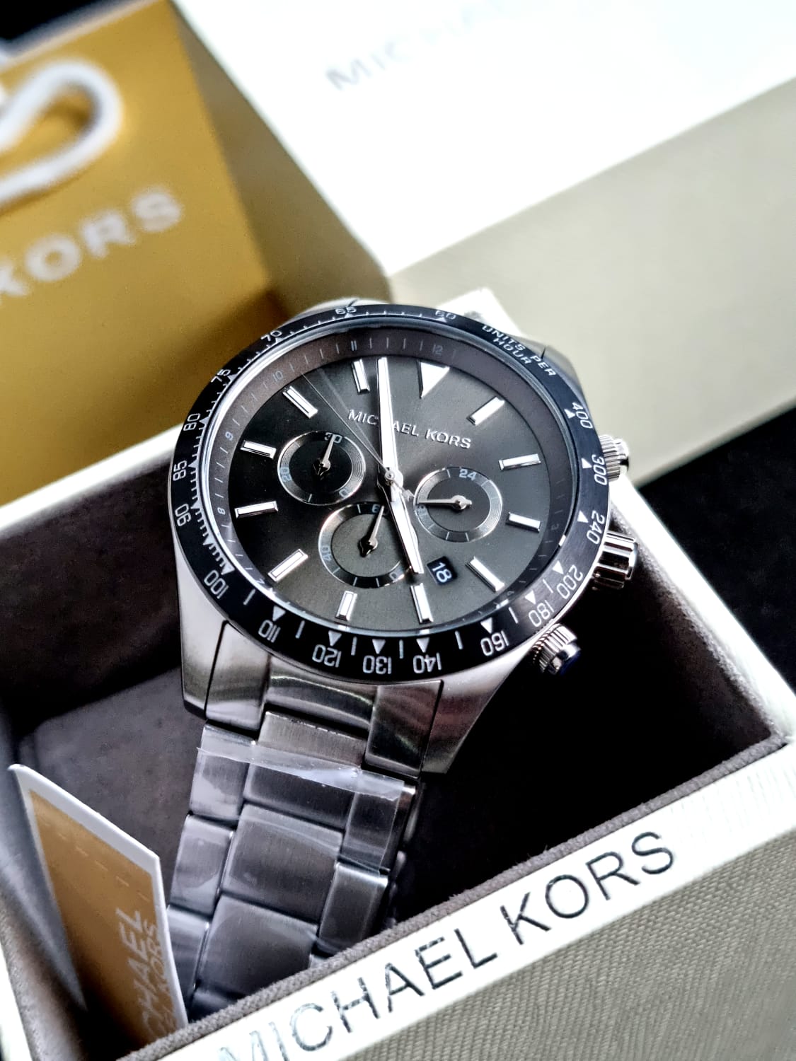 Michael Kors Men’s Quartz Stainless Steel Green Dial 45mm Watch MK8912