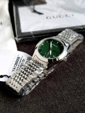 Gucci Women’s Swiss Made Quartz Stainless Steel Green Dial 27mm Watch YA1265008