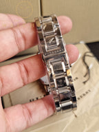 Burberry Swiss Rare Diamonds Silver Mother Of Pearl Date Dial 34mm Women Stainless Steel Wrist Watch The City BU9125