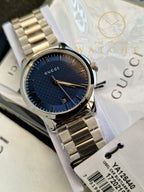 Gucci Men’s Analog Quartz Stainless Steel Blue Dial 38mm Watch YA126440