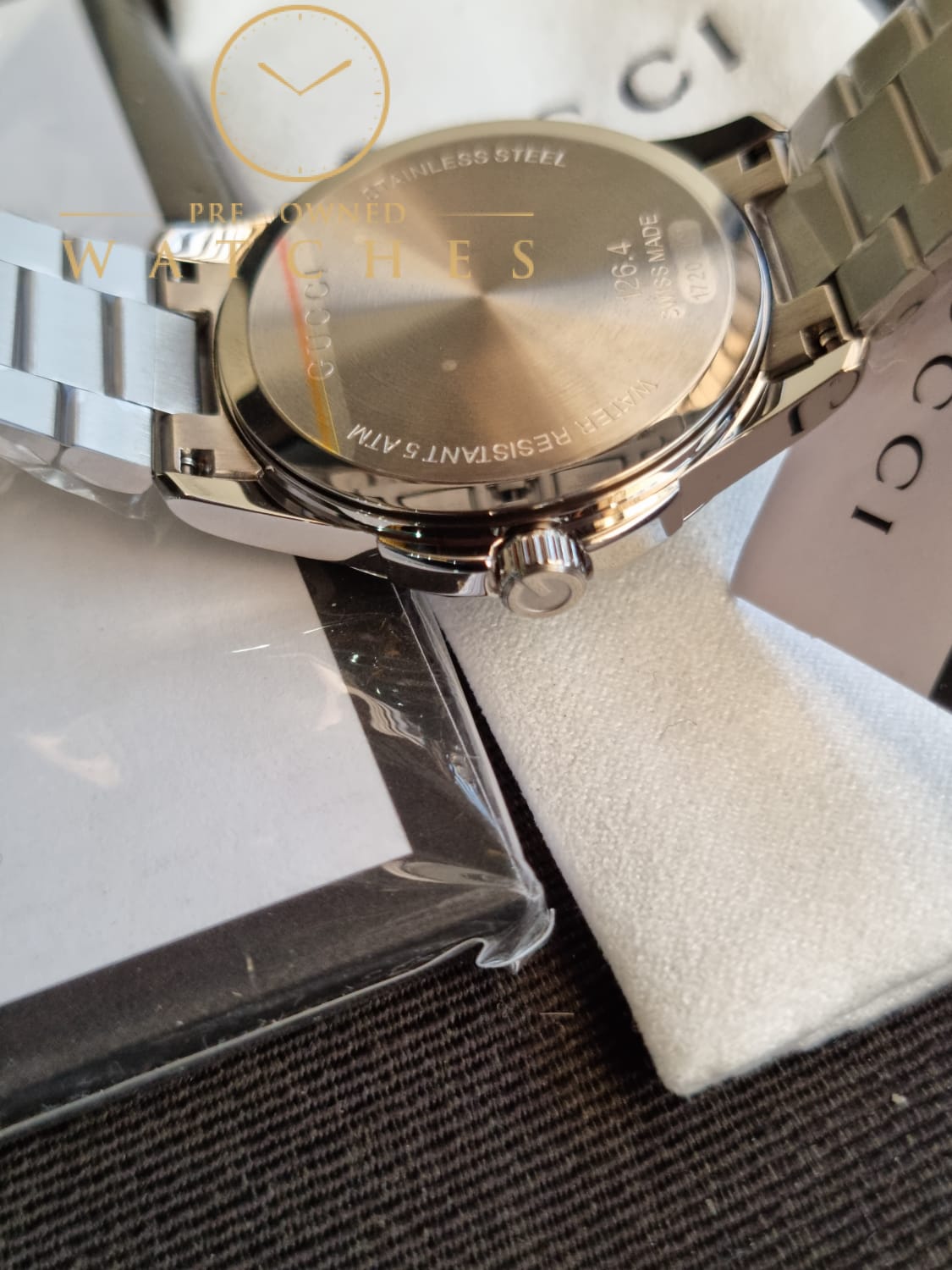 Gucci Men’s Analog Quartz Stainless Steel Blue Dial 38mm Watch YA126440