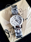 BURBERRY Silver Check Stamped Dial Stainless Steel Ladies Watch BU9144