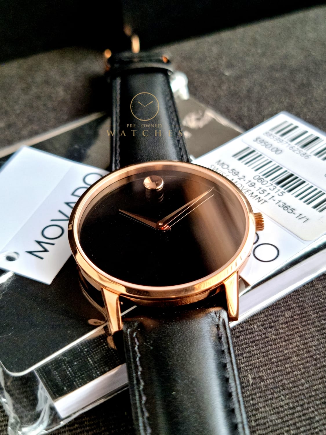 Movado 0607315 Men's Museum Classic Rose Gold Case Quartz Watch