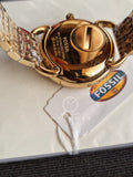 Fossil Women’s Quartz Stainless Steel Gold Dial 35mm Watch ES3714