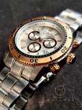 Invicta 1204 Mens Rose Gold Bezel Chronograph Watch