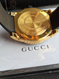 Gucci Men’s Analog Quartz Swiss Made Silicone Strap Black Dial 45mm Watch YA136219