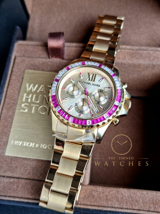 Michael Kors Everest Chronograph Quartz Champagne Dial Ladies Watch MK5871 Hover Image