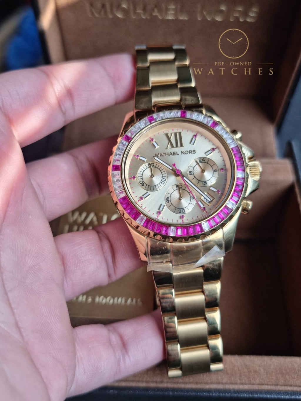 Michael Kors Everest Chronograph Quartz Champagne Dial Ladies Watch MK5871